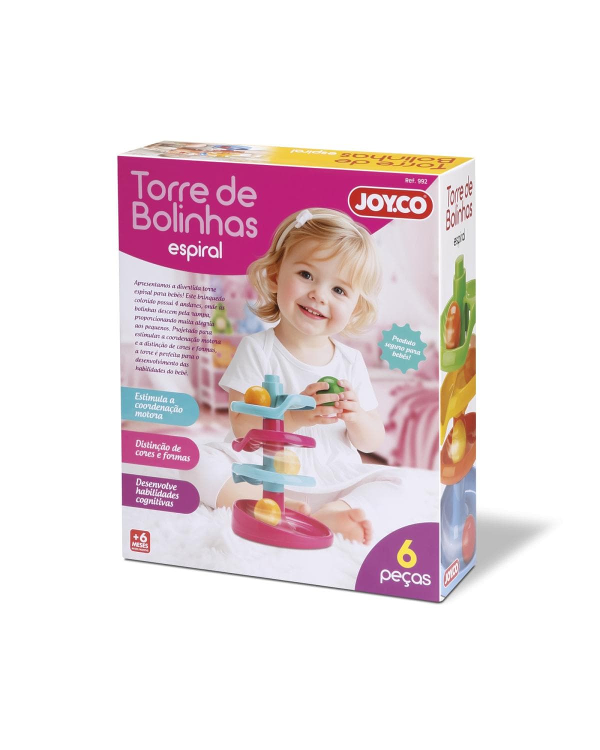 Torre de Bolinhas Espiral Rosa - Joy.Co