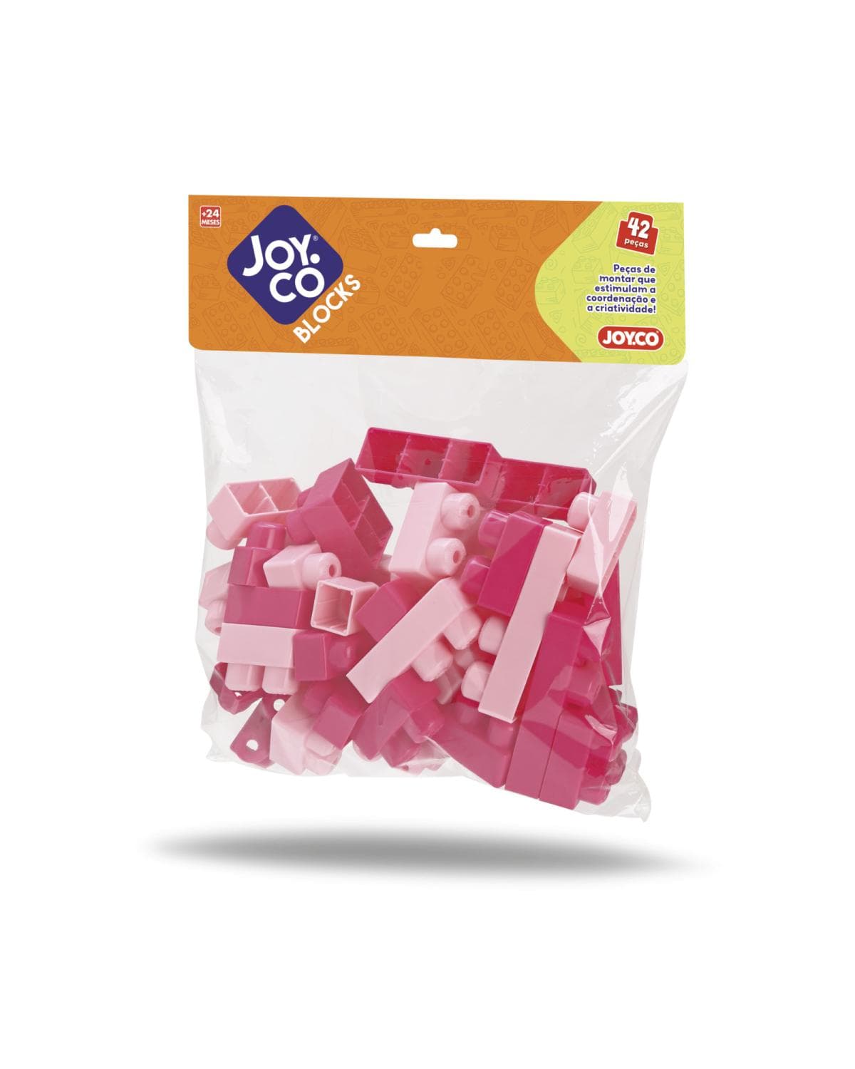 Joy.Co Blocks - 42 Peças (Rosa)